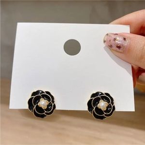 Gold Filled Black Rose Pearl Earrings